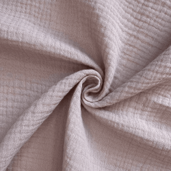 Ткань Муслин Жатый, цвет Пыльно-Розовый (на отрез)  в Астрахани