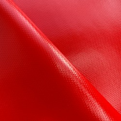 Ткань ПВХ 600 гр/м2 плотная, Красный (Ширина 150см), на отрез  в Астрахани