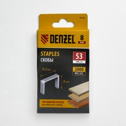 Denzel Скобы, 8 мм, для мебельного степлера, тип 53, 2000 шт.  в Астрахани