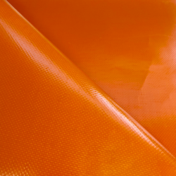 Ткань ПВХ 450 гр/м2, Оранжевый (Ширина 160см), на отрез  в Астрахани