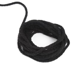 Шнур для одежды тип 2,  Чёрный (плетено-вязаный/полиэфир)  в Астрахани
